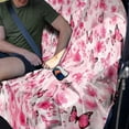 thumbnail image 3 of Drydeepin Pink Butterfly Cherry Blossom Pattern Car Backseat Cover Rear Bench Towel Cover Non-Slip Automotive Accessories for Sedans, SUVs, Vans Universal Seats Protector Car Interior Decor, 3 of 7