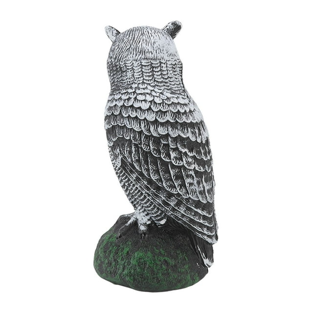 Búho de plástico, ahuyentador de pájaros, búho falso, señuelo de búho, construcción robusta