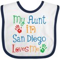thumbnail image 3 of Inktastic My Aunt in San Diego Loves Me Boys or Girls Baby Bib, 3 of 4