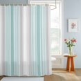 thumbnail image 4 of Shower Curtains for Bathroom, Aqua Gray Stripes Waterproof Fabric Shower Curtain, Minimalist Gradient Lines Aesthetic Decorative Bathroom Curtain for Bathtub, 66"x72", No Hooks Included, 4 of 9