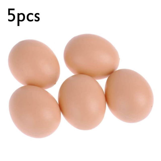 MYG 5 Pcs Faux Œufs en Plastique Modèle Blague Ferme Poule Nidification Poule Éclosion Œuf