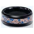 thumbnail image 5 of GY Black and Blue Mechanical style Ring 8mm Tungsten Carbide Ring for Men Wedding Band Man Ring, 5 of 6