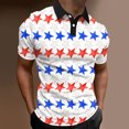 thumbnail image 2 of YDLCAFD Mode Hommes Printemps Été Décontracté Manches Courtes Col Rabattu T-Shirts Imprimés Haut Blouse, 2 of 5