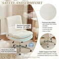 thumbnail image 3 of Ktaxon Armless Office Chair Microfiber Study Chair Adjustable Swivel Vanity Chair with Ergonomic Backrests for Conference and Home Beige, 3 of 10