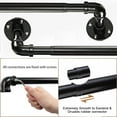 thumbnail image 7 of Yeyebest Black Industrial Adjustable Curtain Rod Set, 34”-58” [-] 34”-58”, 7 of 7