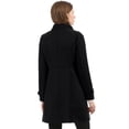 thumbnail image 4 of Abrigo De Invierno Con Bolsillos Inclinados Con Doble Botonadura Y Cuello Alto Para Mujer Negro L, 4 of 6