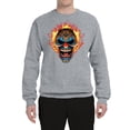 thumbnail image 2 of Flaming Laughing Fierce Clown | Mens Cars and Trucks Crewneck Graphic Sweatshirt, Heather Grey, 3XL, 2 of 3