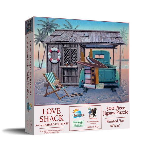 SUNSOUT INC - Love Shack 500 pc Jigsaw Puzzle by Artist: Richard Courtney - Finished Size 18" x 24" - MPN# 61770