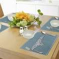 thumbnail image 4 of Ambesonne Nautical Place Mats Set of 4, Embellish Whale, Standard Size, Slate Blue and White, 4 of 6