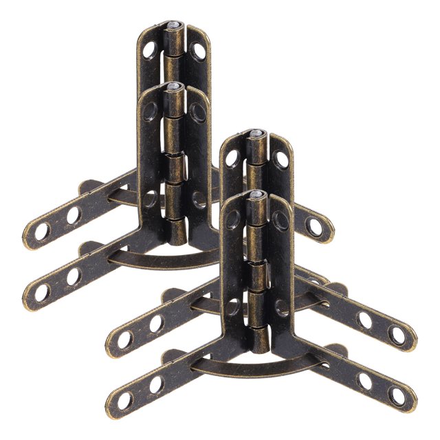 WEUVEB 4Ud Bisagras Plegables De 8 Agujeros Color Marrón Para Cajas Madera Y Muebles