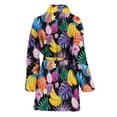 thumbnail image 2 of Tropical Palm And Hawaiian Fruits Women Bathrobe One Size Univeral Fits, Tropical Floral Hawaiian Fashion Lightweight Plush Fleece Long Robe For Women, 2 of 3