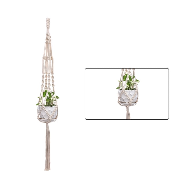 Injueey Cestas colgantes 100 hechas a mano, soporte para plantas, macramé, colgador de plantas, maceta para colgar en la pared interior, soporte para Jardín y Patio No.12 Injueey HA001777-12