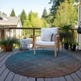 thumbnail image 5 of Addison Rugs Chantille Indoor/Outdoor Solid Ombre Teal Washable Round Rug, 8' x 8', 5 of 5
