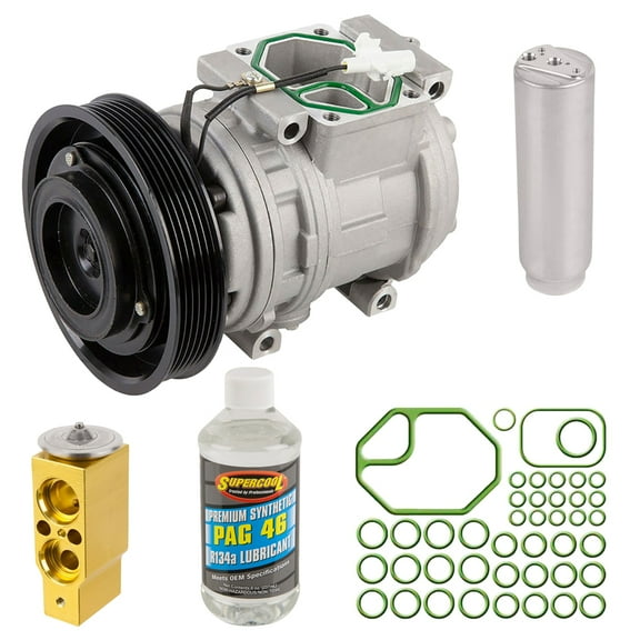 AC Compressor & A/C Kit For Toyota Corolla 1998 1999 2000 2001 2002 - Includes Drier, Expansion Valve, PAG Oil & O-Rings - BuyAutoParts