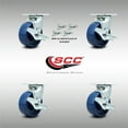 thumbnail image 2 of 5 Inch SS Solid Poly Caster Set with Ball Bearings and Brake/Swivel Lock SCC, 2 of 2