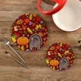 thumbnail image 2 of SKYSONIC Turkey Fall Pumpkin Pot Holders Trivets, 2 Pcs Heat Resistant Trivets,Autumn Elements Cotton Thread Weave Mats for Hot Pads Pans Pot Bowl Teapot for Kitchen Decor, 2 of 7