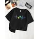 thumbnail image 1 of Girls' Soft Cotton Blend T-Shirt with Cute Paw Print - Casual Round Neck, Short Sleeve Top for Summer, 1 of 7