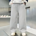 thumbnail image 3 of Lutiedan Boys Wide Leg Sweatpants Elastic Waist Baggy Workout Pants Casual Drawstring Fall Winter Pants with Pocket Size 5-14, 3 of 6