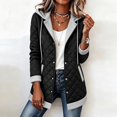 thumbnail image 2 of Ihhxva Women's Hooded Quilted Jacket, Snap Front Mid-Length Coat with Detachable Hood and Pockets, Long Sleeve Casual Outerwear S - 3XL, 2 of 8