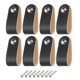 thumbnail image 1 of Uxcell 8 Packs Tiradores de Cajón de Cuero con Tornillos para Cajones, Negro/Plata, 1 of 5
