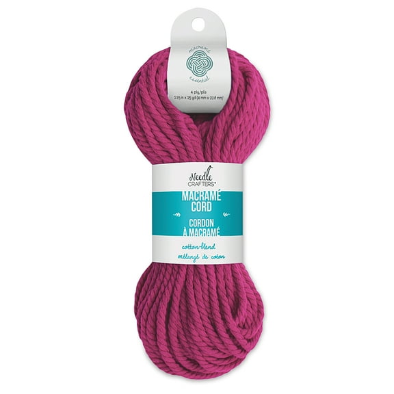 Needle Crafters Macramé Cord - Berry, 4 mm x 25 yds