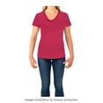 thumbnail image 4 of Playera Fruit Of The Loom para Mujer, Cuello V Manga Corta Rosa Jaspe Talla  EG, 4 of 4