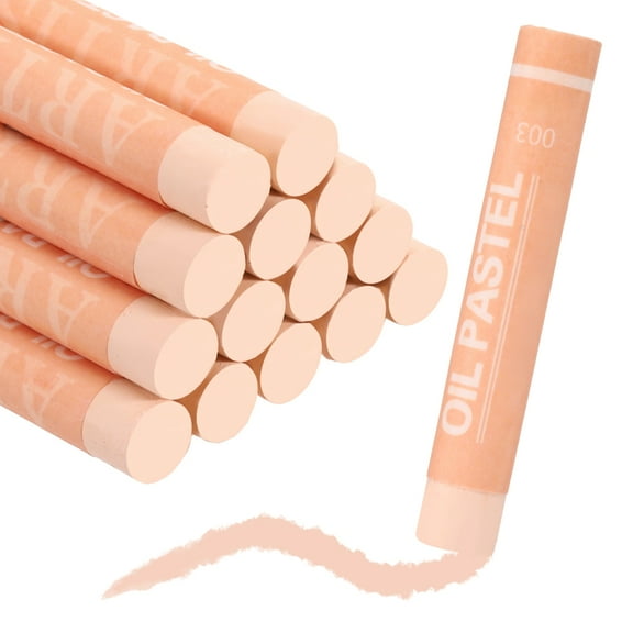 Uxcell Soft Oil Pastels, Oil Pastel Crayons Vibrant Color Blendable Art Supplies for Painting Drawing Blending Painting Artists Beginners Professional(Light Orange, Pack of 16)