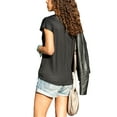 thumbnail image 2 of DYMADE Women's V-neck Short Sleeve Basic Summer Basic Tee Shirt, 2 of 3