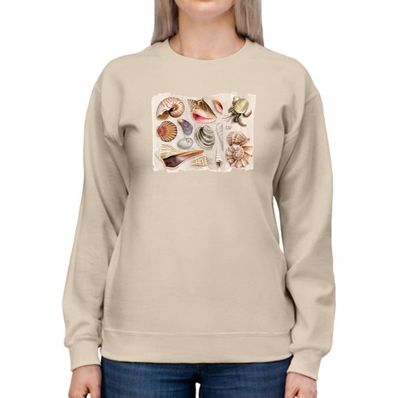 Ocean Shells Sweatshirt Women -Grace Popp Designs, Female XX-Large