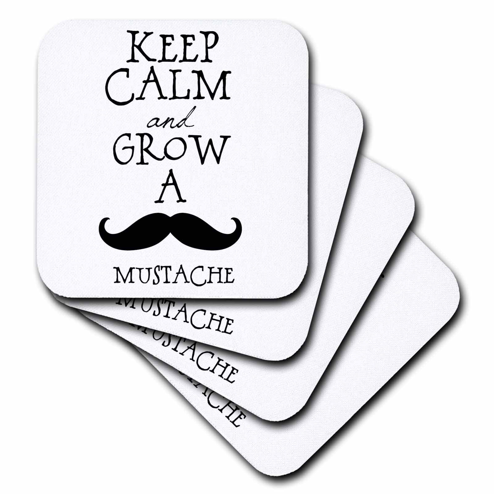 Set of 8 3dRose CST/_107316/_2 I Mustache You A Question-Soft Coasters