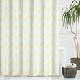 thumbnail image 5 of Polyester Fabric Modern Geometric Herringbone Print Shower Curtain with Reinforced Buttonholes for Master and Guest Bathroom - Machine Washable & Water Resistant - 72" x 72" - Yellow/White, 5 of 5