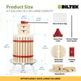 thumbnail image 6 of Biltek Fruit Press For Wine, Apple Cider Press, Heavy-Duty Build For Maximum Juice Extraction, Wood Basket Wine Press with Handle, Fruit Wine Press, Grape Press With Large Capacity, 4.75-Gal (18-L), 6 of 7