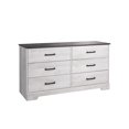 thumbnail image 1 of Prepac Rustic Ridge Blanc Lavé Commode 6 Tiroirs, 18.25"D x 53.25"W x 28.5"H, 1 of 9