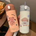 thumbnail image 3 of 380ML Stainless Steel Thermos Vacuum Flask Cute Cartoon Thermal Water Bottle for Girls Insulated Straw Cups Tumbler Drinkware (Brown,380ml), 3 of 7