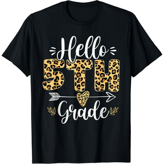 Hello 5th Fifth Grade Panther Teacher Back To School Girls T-Shirt