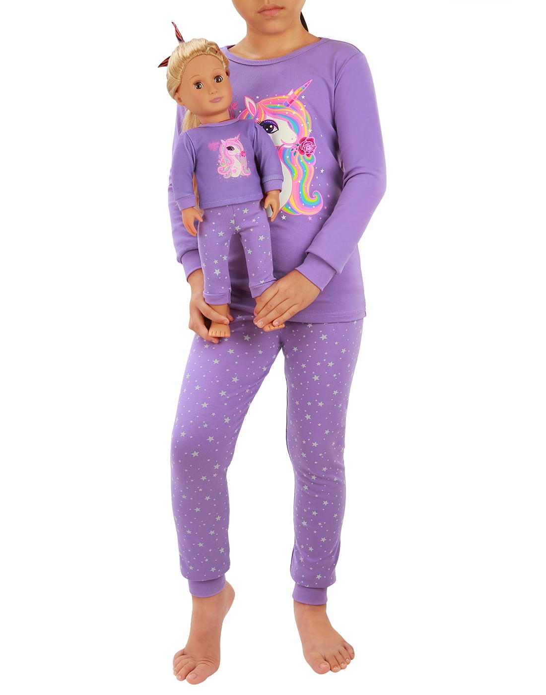 HDE HDE Girls Pajamas Pajama Set with for Girl with Matching Doll