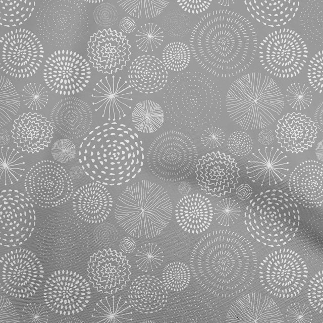 oneOone Cotton Poplin Gray Fabric Abstracts Sewing Material Print Fabric By The Yard 56 Inch Wide