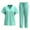 Green, variant on LYMAYTER V-Neck Medical Uniform Solid Color Nurse Uniform for Women Multiple Colors Comfort Set for S-2XL
