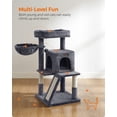 thumbnail image 3 of Cat Tree Small Cat Tower with Widened Perch for Large Cats Indoor Kittens cm MultiLevel Cat Condo Scratching Posts and Ramp Door Cat Cave Cat Basket Light UPCTW, 3 of 9