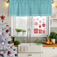 thumbnail image 5 of Farmhouse Aqua White Striped Curtain Valances for Windows, Kitchen Valance Window Treatments Panel 2 Pack, Modern Stripes Rod Pocket Short Curtains for Bathroom Bedroom 54 x 18 Inch, 5 of 8