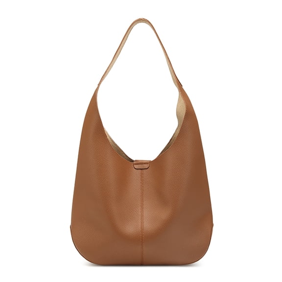 Alikpop Soft Pebbled PU Hobo Shoulder Bag, Large Capacity Casual Tote Purse for Women, Brown