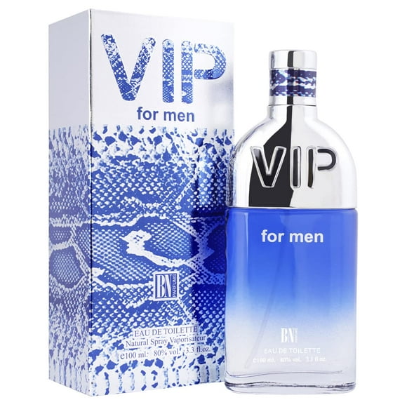BN Parfums VIP Eau de Toilette Parfum pour Hommes 100ml, 3.4 Fl.oz. / Fragrance Apaisante Longue Durée pour Garçons - avec des Notes d'Agrumes, Florales, Balsamiques et Chaudes / Cadeau Parfait pour Mari