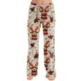 thumbnail image 5 of Women's Fashion Christmas Printed Plush Casual Pants, Long Trousers with Soft Material for Winter Wear, Festive Design for Holiday Season,Red,XS, 5 of 5