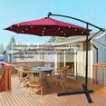thumbnail image 3 of ENYOPRO Patio Offset Umbrella, Cantilever Umbrella w/ Solar Lights, Large Hanging Market Umbrella w/ Crank & Cross Base, Waterproof UV Protection Outdoor Umbrella w/ Vent Top for Yard Garden. T1679, 3 of 7