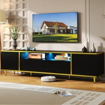 TV Stand for 65 75 80in TV, Seizeen Modern TV Cabinet with LED Lights, Entertainment Center with Large Storage for Living Room Bedroom, 70.9''L TV Media Console W/Remote Control for Lights