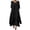 Black, variant on Fshinging Women Summer Dresses Irregular Solid Long Sleeve Long Casual Loose O Neck Vacation Dress