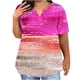 thumbnail image 1 of Fiudx Liquidación de Ahorros de Verano Blusas de Talla Grande para Mujer, Blusa con Cuello En V, Blusa Informal Holgada de Manga Corta de Verano, 1 of 5