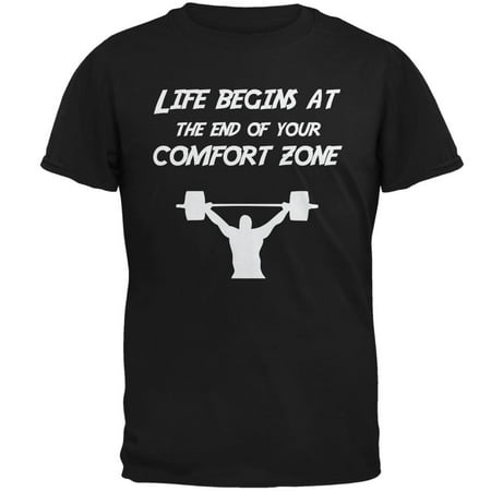 Comfort Zone Weight Lifting Black Adult T-Shirt (Best Weight Lifting Clothes)