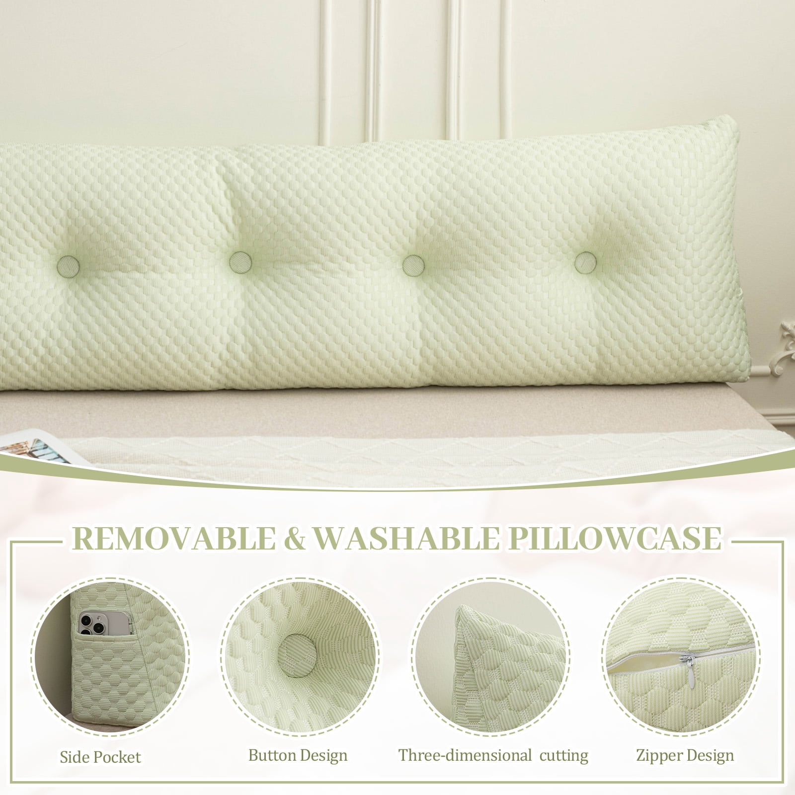Lovote Comfort Wedge Headboard Pillow - Plush Supportive Backrest for Reading & Relaxing
