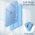 thumbnail image 4 of JETech Case for iPad (A16) 11th/10th Generation (2025/2022) with Pencil Holder, Clear Transparent Back Shell Slim Stand Shockproof Tablet Cover, Auto Wake/Sleep (Sky Blue), 4 of 7